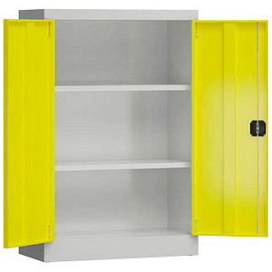 ClassiX Stahlschrank X-530296 zinkgelb, lichtgrau 2 Fachböden 80,0 x 38,0 x 120,0 cm, aufgebaut, 1 St.
