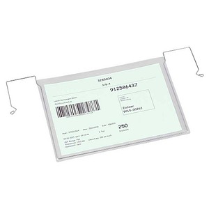EICHNER Sichttaschen mit Drahtbügel DIN A4 quer transparent glatt 2,0 mm, 50 St.