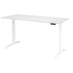HAMMERBACHER XDKB19 elektrisch höhenverstellbarer Schreibtisch weiß rechteckig, C-Fuß-Gestell weiß 180,0 x 80,0 cm