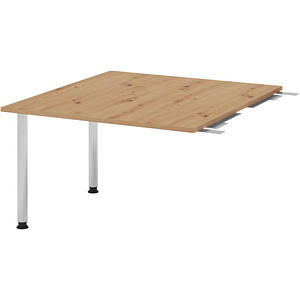 HAMMERBACHER Verbindungsplatte höhenverstellbar KT12C asteiche, chrom rechteckig 120,0 x 130,0 x 72,0 - 74,0 cm