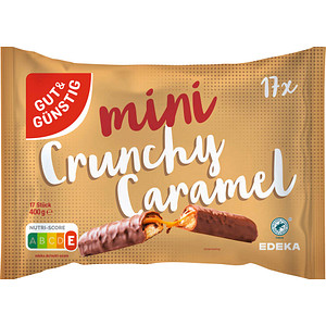 GUT&GÜNSTIG mini Crunchy Caramel Schokoriegel 17 Riegel, 1 St.