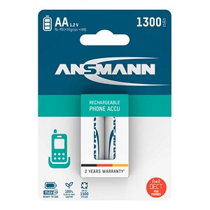ANSMANN Akkus PHONE Ni-MH Mignon AA 1.300 mAh, 2 St.