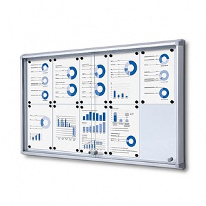 Showdown® Displays Schaukasten SL grau 10x DIN A4 116,0 x 5,9 x 67,5 cm, 1 St.