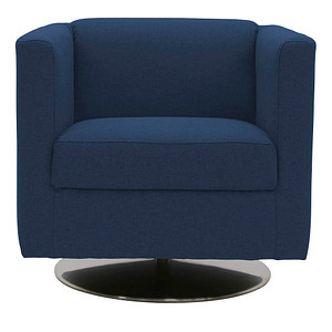 DOMO Collection Sessel BOB blau silber Stoff 72,0 cm 75,0 cm, 1 St.