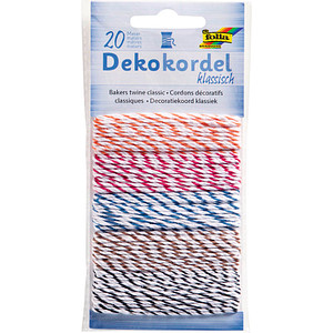 folia Kordeln Deko Klassisch matt weiß -gelb, -rosa, -flieder, -hellblau, -hellgrün 2,0 mm x 5x4,0 m
