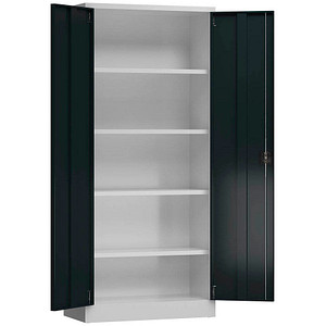 ClassiX Stahlschrank X-530338 anthrazit, lichtgrau 4 Fachböden 80,0 x 38,0 x 180,0 cm, aufgebaut, 1 St.