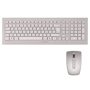 CHERRY DW Printus silber weiß, | kabellos 8000 Tastatur-Maus-Set