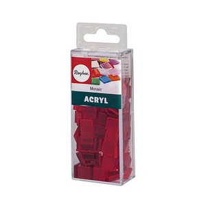 Rayher Mosaiksteine rot Acryl transparent, 1 Pack
