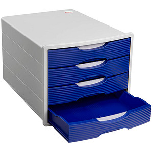 Printus Schubladenbox  blau 1001-P-14D, DIN A4 mit 4 Schubladen, 1 St.