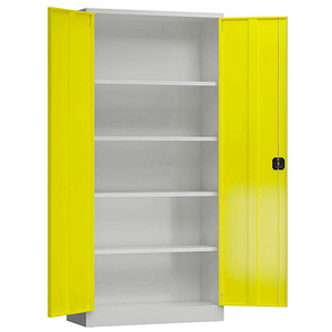 ClassiX Stahlschrank X-530346 zinkgelb, lichtgrau 4 Fachböden 92,0 x 42,0 x 194,5 cm, aufgebaut, 1 St.