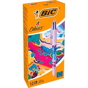 BIC 4-Farben-Kugelschreiber 4 Colours Hydro bunt, Schreibfarbe: blau, rot, schwarz, grün, 1 St.