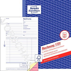 AVERY Zweckform Rechnung Formularbuch 1731, 1 St.