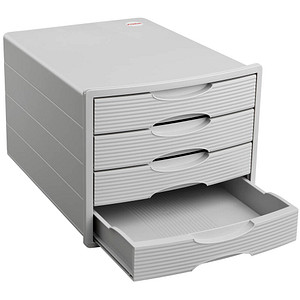 Printus Schubladenbox  lichtgrau 1001-P-11D, DIN A4 mit 4 Schubladen, 1 St.