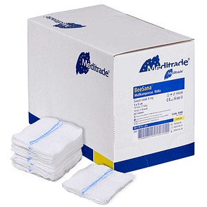 Meditrade® Mull-Kompressen BeeSana®mit Röngtenkontrastfaden 4368 weiß 5,0 x 5,0 cm, 30x 10 St.