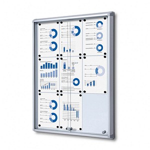 Showdown® Displays Schaukasten SL grau 9x DIN A4 72,0 x 5,9 x 98,2 cm, 1 St.