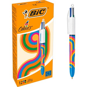BIC 4-Farben-Kugelschreiber 4 Colours bunt, Schreibfarbe: blau, rot, schwarz, grün, 1 St.