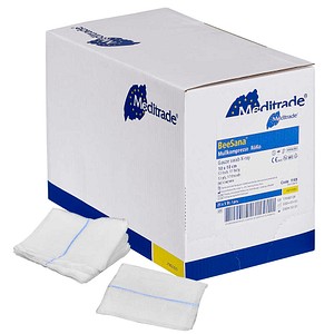 Meditrade® Mull-Kompressen BeeSana®mit Röngtenkontrastfaden 1149 weiß 10,0 x 10,0 cm, 25x 5 St.