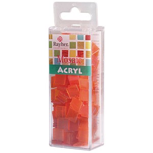 Rayher Mosaiksteine orange Acryl transparent, 1 Pack
