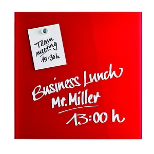 magnetoplan Glas-Magnettafel 40,0 x 40,0 cm intensiv-rot