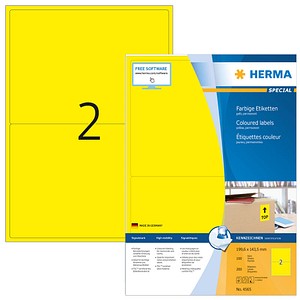 HERMA Etiketten 4565 gelb 199,6 x 143,5 mm, 100 Blatt