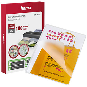 hama Laminierfolien glänzend für A6 80 micron, 100 St.