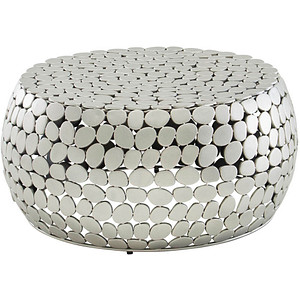 WOHNLING Couchtisch rund Aluminium silber 66,0 x 66,0 x 32,0 cm, 1 St.