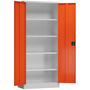 ClassiX Stahlschrank X-530334 feuerrot, lichtgrau 4 Fachböden 80,0 x 38,0 x 180,0 cm, aufgebaut, 1 St.