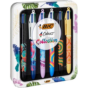 BIC 4-Farben-Kugelschreiber 4 Colours bunt, Schreibfarbe: blau, rot, grün, schwarz, 6 St.