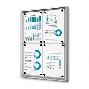 Showdown® Displays Schaukasten Economy XS B1 silber 4x DIN A4 49,1 x 2,6 x 65,5 cm, 1 St.