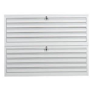 Gürkan Planschrank lichtgrau 10 Schubladen 113,0 x 83,0 x 105,0 cm