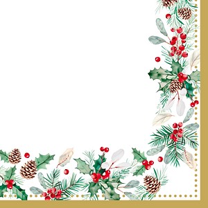 PAPSTAR Servietten Mistletoe and Pinecone 50 St.