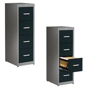 mauser client entry Hängeregistraturschrank alu, anthrazitgrau 4 Schubladen 43,4 x 60,0 x 135,0 cm, 1 St.