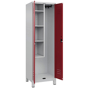 CP Putzmittelschrank Classic Plus 080110-00 S10001 lichtgrau, rubinrot 4 Fachböden 60,0 x 50,0 x 195,0 cm, aufgebaut, 1 St.