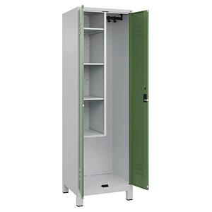 CP Putzmittelschrank Classic Plus 080110-00 S10006 lichtgrau, resedagrün 4 Fachböden 60,0 x 50,0 x 195,0 cm, aufgebaut, 1 St.