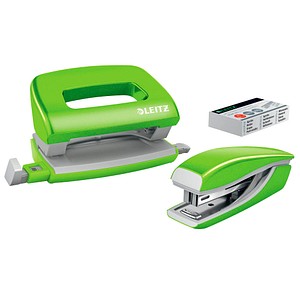 LEITZ Locher und Heftgeräte Set NeXXt WOW grün