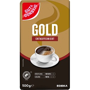 GUT&GÜNSTIG GOLD entkoffeiniert  Kaffee, gemahlen, Arabicabohnen 500 g