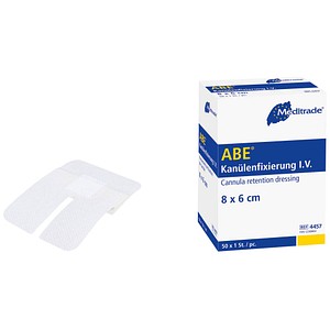 Meditrade® Kanülenpflaster ABE® 4457 weiß 6,0 x 8,0 cm, 50 St.