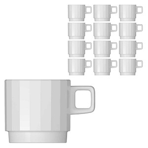 BAUSCHER Kaffeetassen EDGE weiß 0,25 l, 12 St.