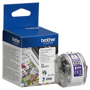 1 brother Endlospapierrolle für Etikettendrucker CZ-1001 weiß 9,0 mm x 5,0 m
