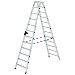 MUNK Stehleiter beidseitig 40224 silber 2x 12 Stufen, H: 279,0 cm