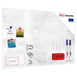 ALLboards Magnettafel 90,0 x 60,0 cm Marmor weiß