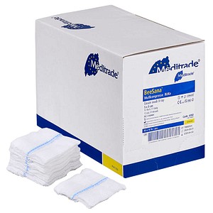 Meditrade® Mull-Kompressen BeeSana®mit Röngtenkontrastfaden 4392 weiß 5,0 x 5,0 cm, 30x 10 St.
