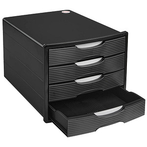 Printus Schubladenbox  schwarz 1001-P-13D, DIN A4 mit 4 Schubladen, 1 St.