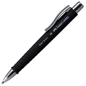 FABER-CASTELL Kugelschreiber POLY BALL Colours XB schwarz, Schreibfarbe: blau, 1 St.