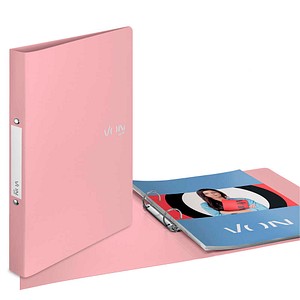 VON LEITZ Ringbuch 2-Ringe pastellrosa 2,5 cm DIN A4, 1 St.