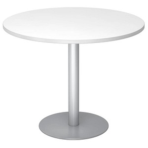 HAMMERBACHER Bistrotisch rund Spanplatte weiß 100,0 x 100,0 x 74,0 cm, 1 St.
