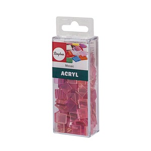 Rayher Mosaiksteine rosa/pink/transparent Acryl transparent, 1 Pack