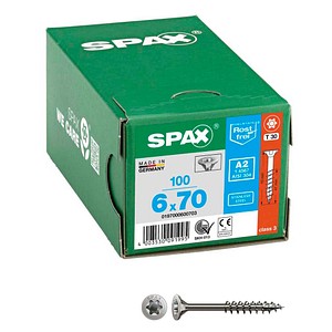 SPAX® Universalschrauben T30 Senkkopf Edelstahl A2 0197000600703 6 mm x 70 mm, 100 St.