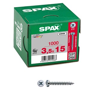 SPAX® Universalschrauben Z2 Halbrundkopf WIROX 0231010350155 3,5 mm x 15 mm, 1.000 St.