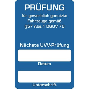 EICHNER Aufkleber Nächste UVV-Prüfung, blau/weiß, 250 St.